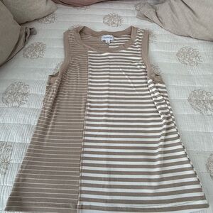 Evereve Tan and White Striped Shirt